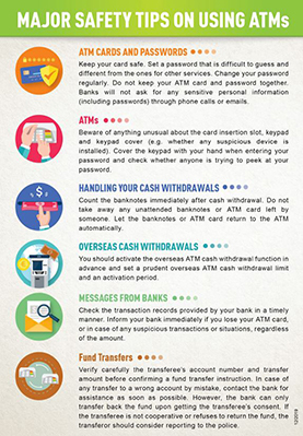 Leaflet - Major Safety Tips on Using ATMs
