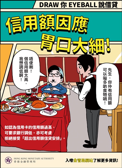 Comic - Manage credit limit of your credit card wisely (in Chinese)