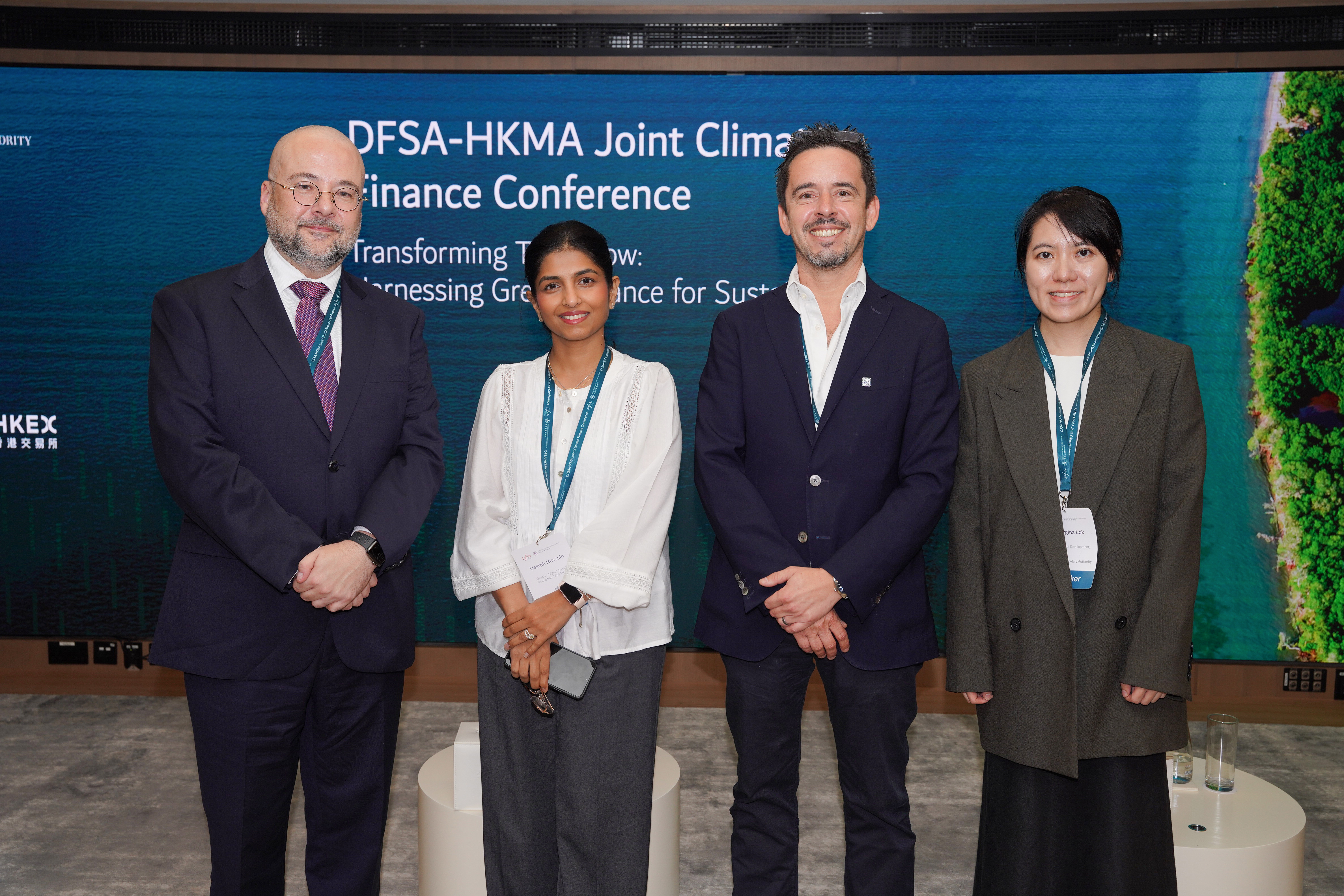 (From left) Mr Stephen Gotz, Head of Business, DIFC Innovation Hub; Ms Ussrah Hussain, Director, Digital, Data & Innovation, MSS MENA, HSBC; Mr Francois Tilly, Global Head of Official Institutions, Euroclear; and Ms Georgina Lok, Head, Market Development, Hong Kong Monetary Authority, explore how tokenisation can drive global transition.